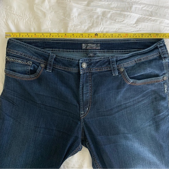 SILVER SUKI SURPLUS Women PLUS DarkWash Denim Jeans Stitch Flap Pocket 24/L32 - Picture 13 of 15
